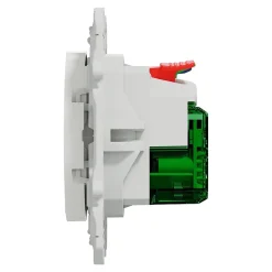 Prise de courant avec terre affleurante + usb C 10.5W Schneider Electric Odace blanc