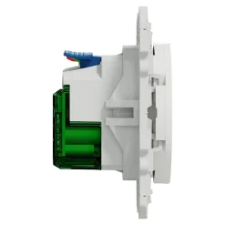 Prise de courant avec terre affleurante + usb C 10.5W Schneider Electric Odace blanc