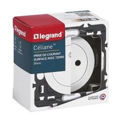 Prise de courant avec terre Legrand Céliane sans plaque blanc