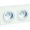 Prise de courant double avec terre complète Schneider Electric Odace blanc