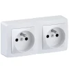 Prise de courant double avec 2 pôles + terre complète saillie Schneider Electric Alréa blanc