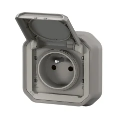 Prise de courant étanche à encastrer Plexo gris 16A, 250V - 070031L - Legrand