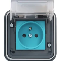Prise de recharge pour véhicule électrique extérieure encastrée 3.7 kW - HAGER - XEV081
