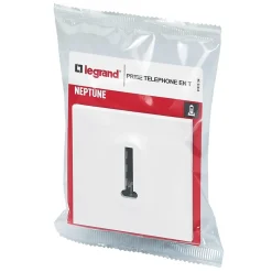Prise de téléphone Legrand Neptune plastique blanc mat