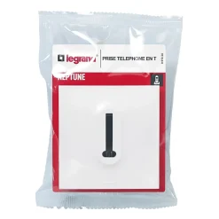 Prise de téléphone Legrand Neptune plastique blanc mat