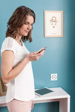 Prise double USB-A Legrand Dooxie blanc carrée