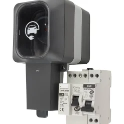 Prise Easy Charge IP55 3,6 kW + interrupteur diff + disjoncteur Protec