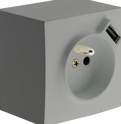 Prise en saillie 2P+T avec chargeur USB métal