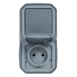 Prise et interrupteur Legrand Plexo gris en saillie
