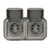 Prise Legrand Plexo gris en saillie, lot de 2