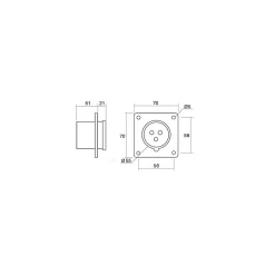 Prise Male Encastrable Tétrapolaire 32a 3p+n+t 380v - 5 Broches - étanche Ip44 - Ide