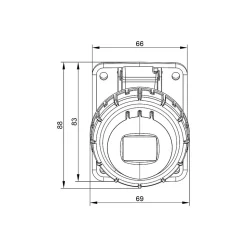 Prise Monophasé 16a 2p+t - Encastrable Sur Coffret - étanche Ip67 - Ide