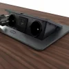 Prise plan de travail NOXEN - Bloc 2 prises + 1 USB-A + 1 USB-C rétractable noir