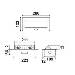 Prise plan de travail NOXEN - Bloc 2 prises + 1 USB-A + 1 USB-C rétractable noir