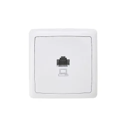Prise RJ45 monobloc en saillie Jacobsen Sigurd blanc complet