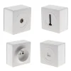 Prise saillie + TV + RJ45 + téléphone 8 plots Zenitech
