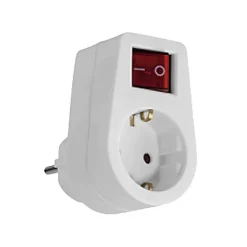 Prise Schuko 16A + interrupteur - Blanc - Zenitech