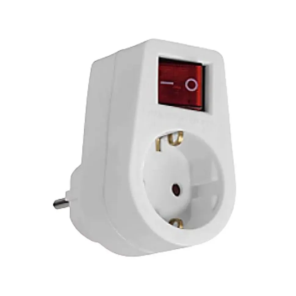 Prise Schuko 16A + interrupteur - Blanc - Zenitech