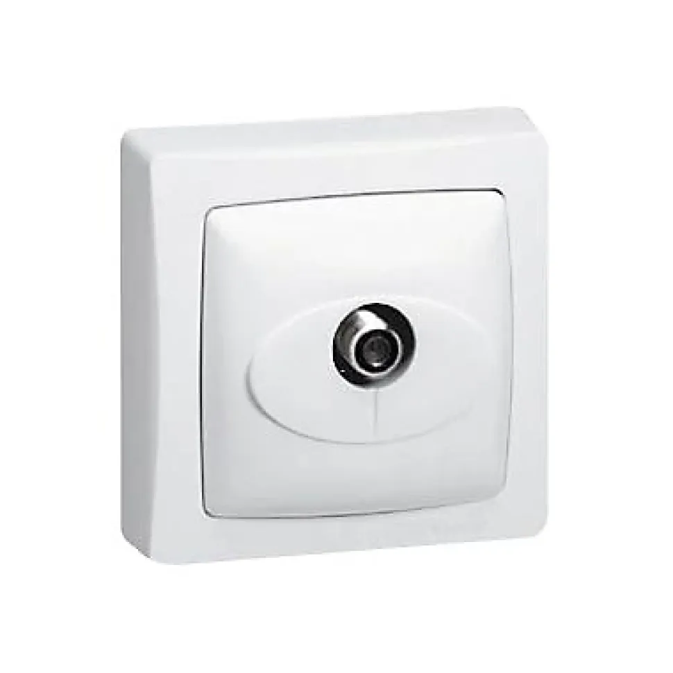 Prise télévision SAT type ''F'' ASL blanc Legrand en saillie.