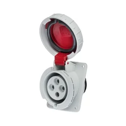 Prise Triphasé 32a 3p+t - 4 Broches - Encastrable Sur Coffret - étanche Ip67 - Ide