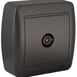 Prise TV en saillie - Noir graphite - Solera