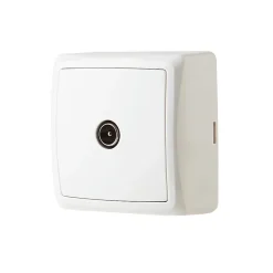 Prise TV monobloc en saillie Jacobsen Sigurd blanc complet