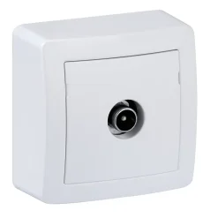Prise TV simple complète saillie Schneider Electric Alréa blanc