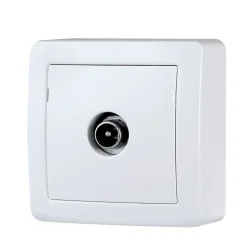 Prise TV simple complète saillie Schneider Electric Alréa blanc