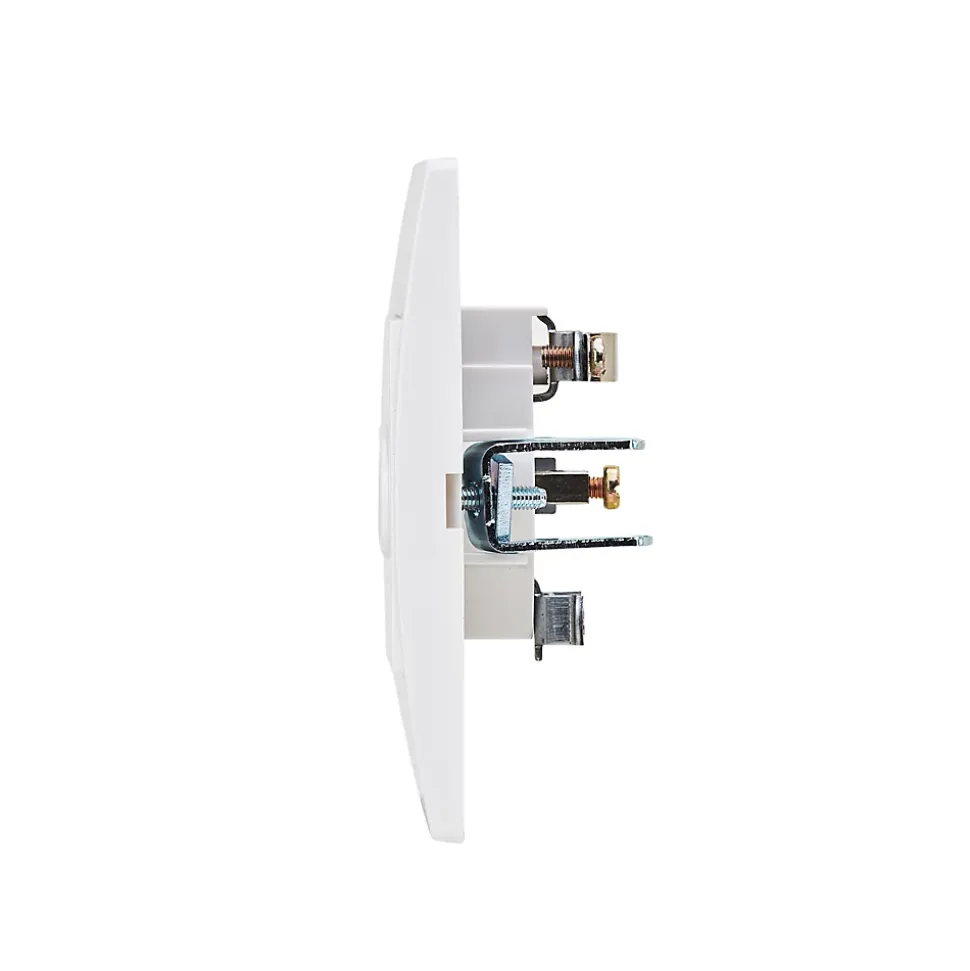 Prise TV simple encastrable blanc complet