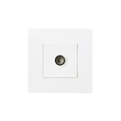 Prise TV simple encastrable blanc complet