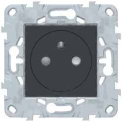 Prise de courant 2 pôles + terre affleurante connexion rapide 16A Schneider Electric Unica Déco anthracite