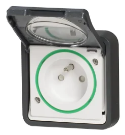 Prise de courant 2 pôles + terre étanche complète encastrée Schneider Electric Mureva Styl anthracite