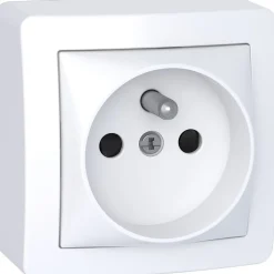 Prise de courant 2 pôles + terre complète saillie Schneider Electric Alréa blanc