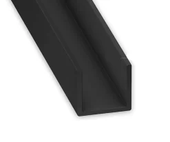 Profilé en U PVC noir 10 x 12 mm, L. 2 m CQFD