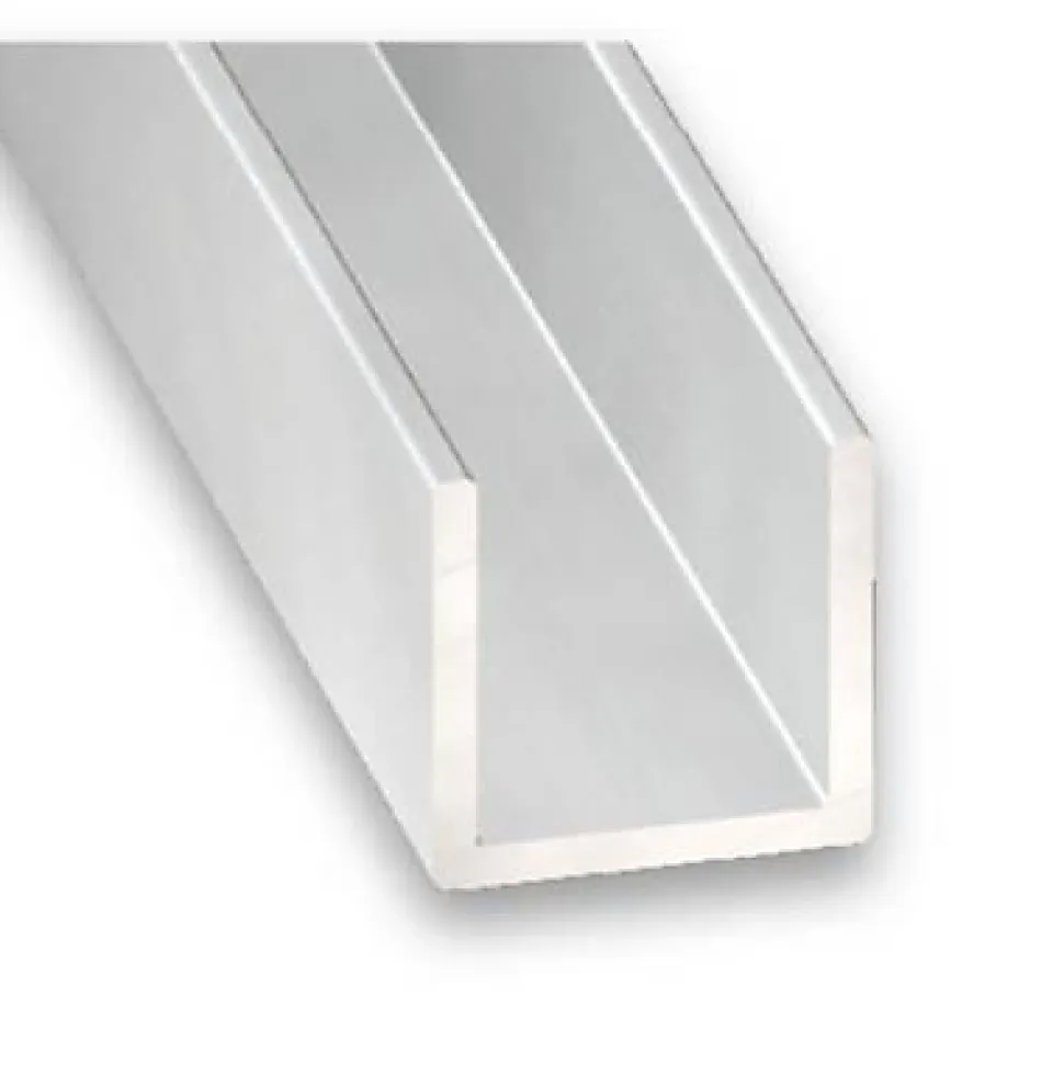 Profilé U aluminium anodisé 20 x 22 x 20 x 1.5 mm, 2 m