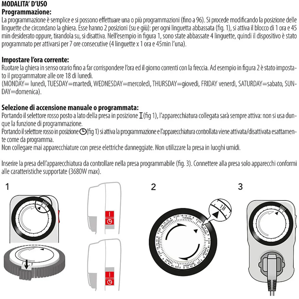 Programmateur hebdomadaire mécanique - 10/16A.