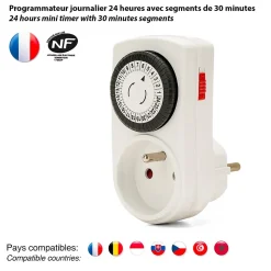 Programmateur journalier 24 heures à segments