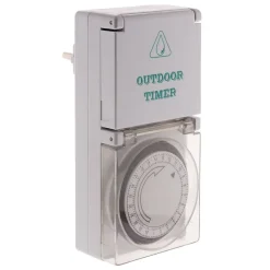 Programmateur mécanique Schuko IP44 noir Zenitech