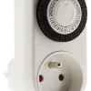 Programmateur mini journalier mécanique avec interrupteur à voyant - Blanc - Otio
