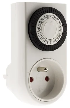 Programmateur mini journalier mécanique avec interrupteur à voyant - Blanc - Otio