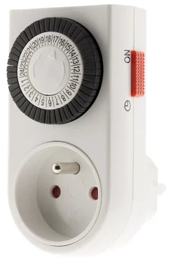 Programmateur mini journalier mécanique avec interrupteur à voyant - Blanc - Otio