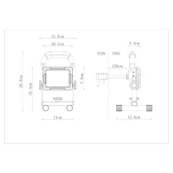 Projecteur de chantier portable filaire à LED 10 W