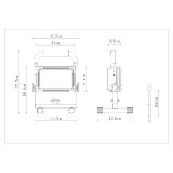 Projecteur de chantier portable à LED rechargeable 20 W
