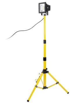 Projecteur LED sur trépied 1x 20W Jaune pour chantier - IP65 CE