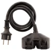 Prolongateur à double tête pour chantier HO7RN-F 16A 3G1,5mm² - Noir 1m - Zenitech