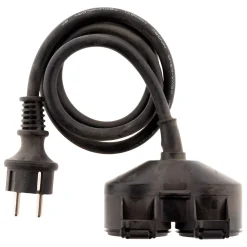 Prolongateur à double tête pour chantier HO7RN-F 16A 3G1,5mm² - Noir 1m - Zenitech