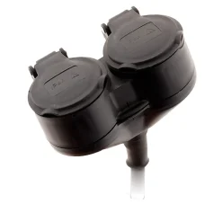 Prolongateur à double tête pour chantier HO7RN-F 16A 3G1,5mm² - Noir 1m - Zenitech