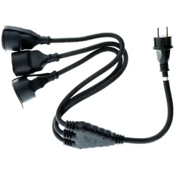 Prolongateur à triple tête pour chantier HO7RN-F 16A 3G1,5mm² - Noir 1m - Zenitech