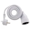 Prolongateur 16A 2P+T HO5VV-F 3G1,5mm² - Blanc 3m avec fiche extraplate - Zenitech