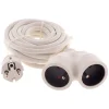 Prolongateur Bi tête 3G1,5mm² - Blanc 5m - 1 prise mâle + 2 prises Femelle - Blanc - Zenitech